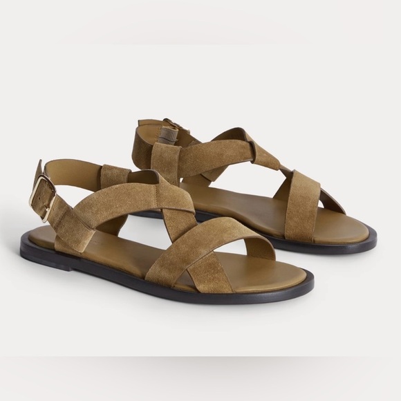 Everlane The City Strap Sandal SUEDE in SAND SUEDE tan size 9 NWOB - Picture 1 of 7